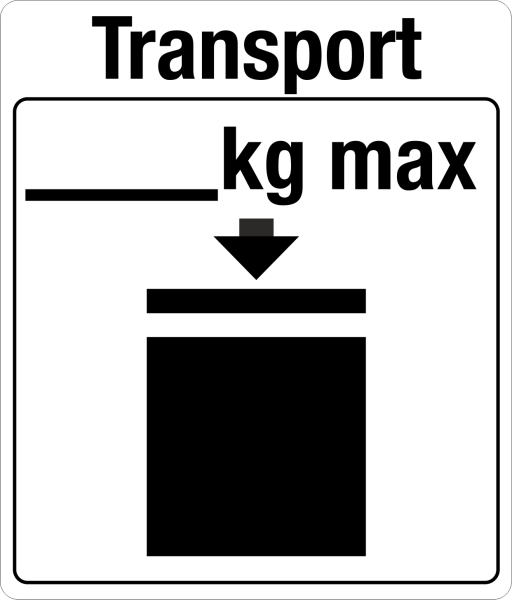 Verpackungskennzeichen in 4 Gewichten
